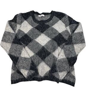 Lucy Paris Pullover Sweater Women's S Gray Check Cabincore